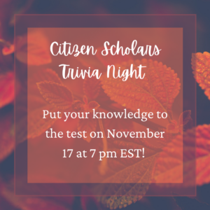 Join us on November 17 at 7pm for Trivia night!